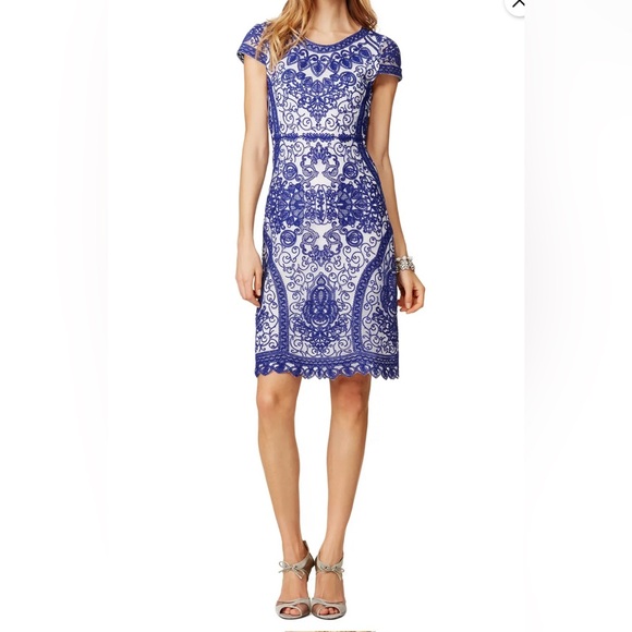 Yoanna Baraschi Blue Pepin Sheath Dress size 4 - Picture 2 of 15